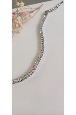 ÇELİK BİLEKLİK SU YOLU BAGET TAŞLI 316L KARARMAZ RENK ATMAZ 16 CM ANTİ ALERJİK