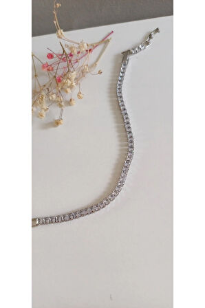 ÇELİK BİLEKLİK SU YOLU BAGET TAŞLI 316L KARARMAZ RENK ATMAZ 16 CM ANTİ ALERJİK