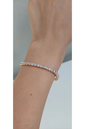 ÇELİK BİLEKLİK SU YOLU BAGET TAŞLI 316L KARARMAZ RENK ATMAZ 16 CM ANTİ ALERJİK