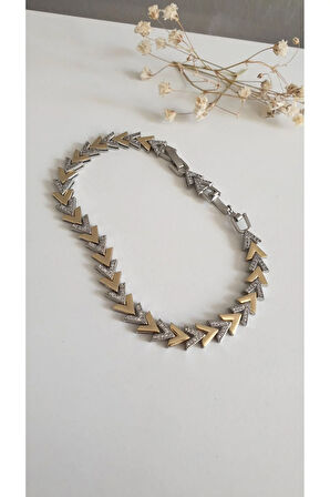 ÇELİK BİLEKLİK KADIN V ÇAVUŞ VİP MODEL 316 L ÇELİK RENK ATMAZ GARANTİLİ ANTİALERJİK  17 CM