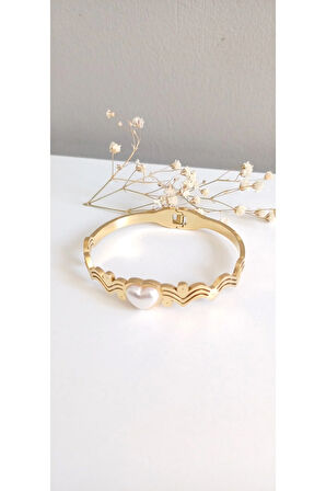 ÇELİK KELEPÇE SEDEFLİ  KALPLİ PASLANMAZ  316L ÇELİK GOLD  MODEL