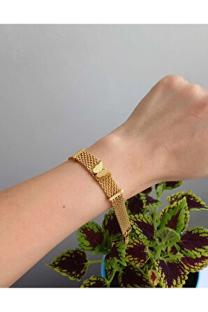 KELEBEK BİLEKLİK ÇELİK HASIR 316L PASLANMAZ RENK GARANTİLİ GOLD