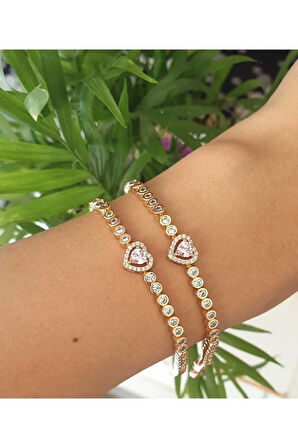 Kalp Bileklik Çelik 16 2 Parça Ayarlanabilir Antialerjik Her Bileğe Uygun 316l