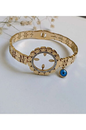 Çeyrekli Kelepçe Çelik 316 Stanlee Steel Damgalı Altın Takılabilen Boş Fma223