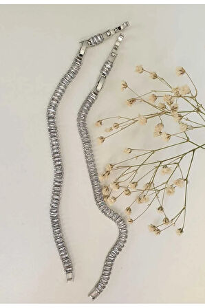 So Yolu Baget Bileklik Taşlı 316l Çelik Kararmaz Renk Atmaz Anti Alerjik Ürün