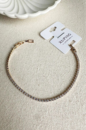 Caprea Pirinç Xuping Su Yolu Kadın Bileklik Kararmaz Kadın Bileklik 18 Cm