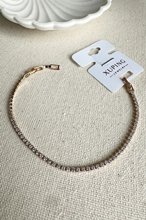 Caprea Pirinç Xuping Su Yolu Kadın Bileklik Kararmaz Kadın Bileklik 18 Cm