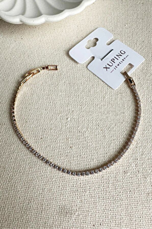 Caprea Pirinç Xuping Su Yolu Kadın Bileklik Kararmaz Kadın Bileklik 18 Cm