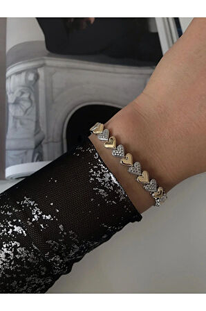 ÇİFT RENKLİ VİP KALİTE KALP BİLEKLİK