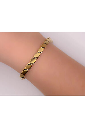 Çelik Bileklik Büyük Arpa Bileklik Renk Gold
