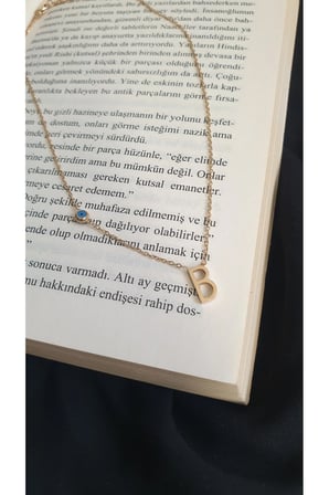 Çelik Kadın Kolye  HARF KOLYE B HARF ÇELİK SU YOLU BAGET TAŞLI ANTİALERJİK 1 YIL RENK GARANTİLİ 45 CM FMACCESORİES
