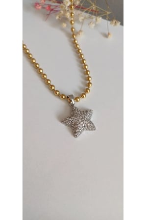 Çelik Kadın Kolye  ÇELİK KOLYE KADIN YILDIZ TAŞLI VİP  KOLYE 316L KARARMAZ RENK ATMAZ  45 CM ANTİ ALERJİK