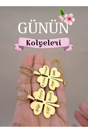 Çelik Kadın Kolye  4 isimli çelik yonca kolyesi  isimli kolye