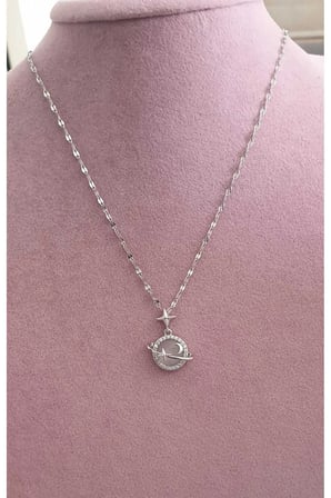 Çelik Kadın Kolye  Çelik Gezegen Kolye 316l Renk Garantili Silver Kararmaz Antialerjik