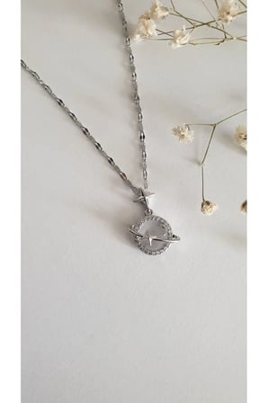 Çelik Kadın Kolye  Çelik Gezegen Kolye 316l Renk Garantili Silver Kararmaz Antialerjik