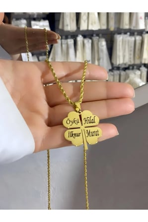 Çelik Kadın Kolye  ÇELİK KİŞİYE ÖZEL YONCA KOLYE