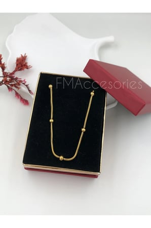 Çelik Kadın Kolye  Çelik Kadın Kolye Paslanmaz Çelik 14k Gold Dorikalı Zincirli 45 cm Antialerjik HEDİYE KUTULU