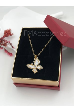 Çelik Kadın Kolye  Çelik Kadın Kolye Paslanmaz Çelik 14k Gold Kadın 45 cm Kolye Antialerjik HEDİYE KUTULU