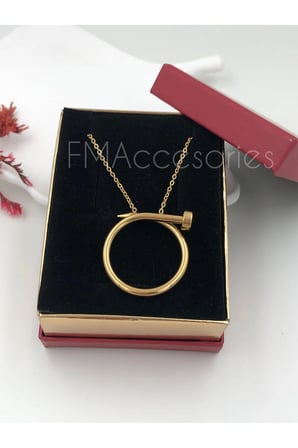 Çelik Kadın Kolye  Çelik Kadın Kolye Paslanmaz Çelik 14k Gold Kadın 45 cm Kolye Antialerjik HEDİYE KUTULU