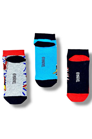 Lisanslı Erkek Çocuk 3 Çift Patik Çorap 22855