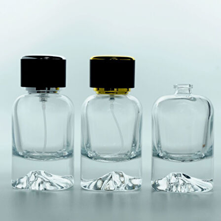 20 ADET BOŞ CAM PARFÜM ŞİŞE, 50 ML, KARE MOUNT (DAĞ) MODEL, ŞEFFAF, GEÇMELİ, BK