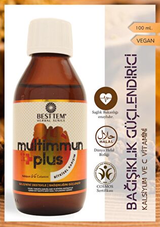 Multimmun Plus C Vitamini Ve Kalsiyum Deposu Günlük Kullanım Takviye Gıda Doğal 100ml