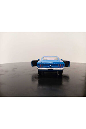 1:36 Mustang Boss 428 Model Araba Diecast Çek Bırak Mavi