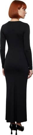 Kış Sezonu Kadın Bodycon Maxi Elbise Uzun Kollu Cut Out Detaylı Şık Gece Davetleri İçin Kaliteli
