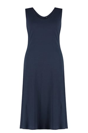 Yeni Rahat Casual Günlük Kaşkorse Örme V Yaka Askılı Kol A-Line Midi Boy Büyük Beden Elbise