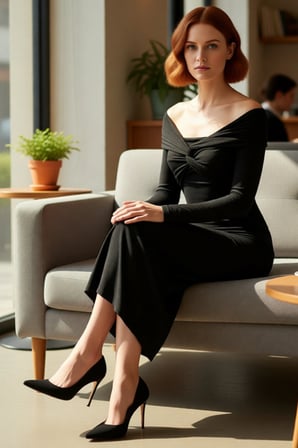 Kadın Şık Gece Davetleri İçin Carmen Yaka Bodycon Kesim Astarsız Örme Midi Elbise Tasarımı