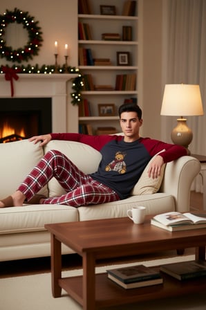 Unisex Ayıcık Baskılı Ekose Pijama Takımı Fonksiyonel Dayanıklı Kaliteli Konforlu Estetik Şık