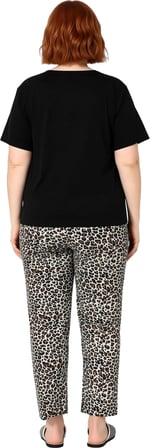 Kadın Animal Baskılı Bisiklet Yaka Pamuklu Pijama Takımı Fonksiyonel Dayanıklı Kaliteli Şık
