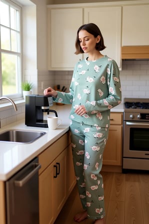 Kadın Ekose Desenli Pijama Takımı Bisiklet Yaka Fonksiyonel Dayanıklı Kaliteli Konforlu Şık