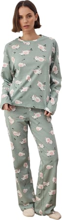 Kadın Ekose Desenli Pijama Takımı Bisiklet Yaka Fonksiyonel Dayanıklı Kaliteli Konforlu Şık