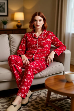 Kadin Kirmizi Desenli Polar Pijama Takımı Fonksiyonel Dayanıklı Kaliteli Konforlu Estetik Şık