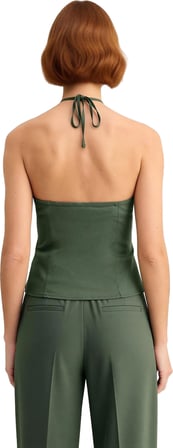 Kadın Dokuma Gabardin Halter Yaka Bluz Esnek Ve Şık Tasarım Kaliteli Şık Rahat Modern Zarif