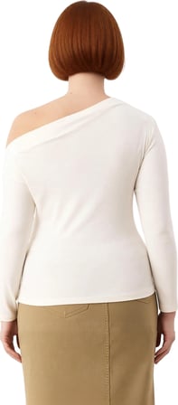 Moda Büyük Beden Kayık Yaka Örme Slim Çizgili Desen Casual Günlük Regular Uzun Kol Bluz