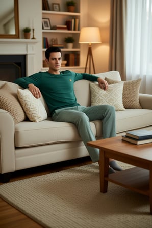 Erkek Bisiklet Yaka Nakışlı Çizgili Pijama Takımı Fonksiyonel Dayanıklı Kaliteli Konforlu Şık