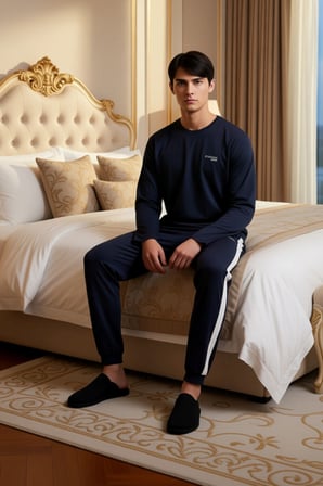 Unisex Nakışlı Şeritli Pijama Takımı Fonksiyonel Dayanıklı Kaliteli Konforlu Estetik Rahat