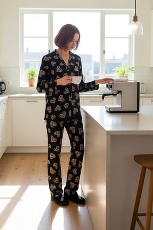 Kadın Baskılı Pijama Takımı Fonksiyonel Dayanıklı Kaliteli Konforlu Estetik Premium Modern