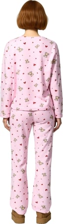 Ayıcık Desenli Kadın Polar Pijama Takımı Fonksiyonel Dayanıklı Kaliteli Konforlu Estetik Şık