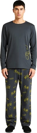 Erkek Oyunsever Pijama Takımı Bisiklet Yaka Uzun Kollu Fonksiyonel Dayanıklı Kaliteli Spor