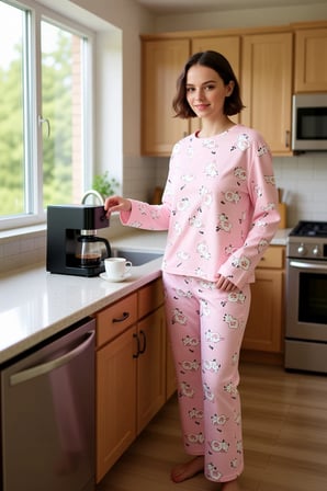 Kadın Ekose Desenli Pijama Takımı Bisiklet Yaka Fonksiyonel Dayanıklı Kaliteli Konforlu Şık