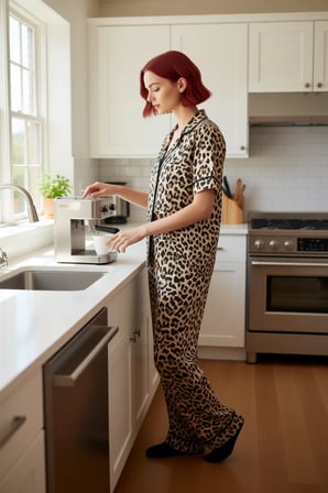 Kadın Gömlek Yaka Leopar Baskılı Pijama Takımı Fonksiyonel Dayanıklı Kaliteli Konforlu Şık