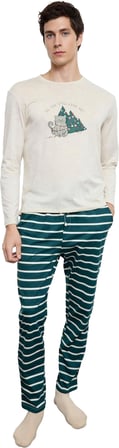 Erkek Yılbaşı Baskılı Pijama Takımı Fonksiyonel Dayanıklı Kaliteli Konforlu Estetik Modern