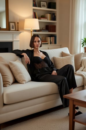 Kadın Saten Üçlü Pijama Seti Lounge Giyim Fonksiyonel Dayanıklı Kaliteli Konforlu Estetik Şık