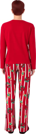 Unisex Kirmizi Kopek Baskılı Pijama Takımı Fonksiyonel Dayanıklı Kaliteli Konforlu Estetik