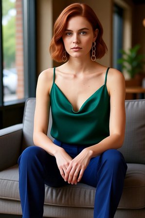 Moda Degaje Yaka Dokuma Regular Düz Desen Casual Günlük Regular Askılı Kol Bluz