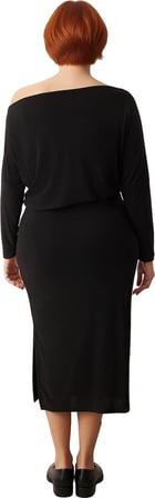 Şık Kadın Asimetrik Yaka Düz Desen Uzun Kollu Bodycon Örme Elbise Kış Mevsimi İçin Uygun Ve Zarif