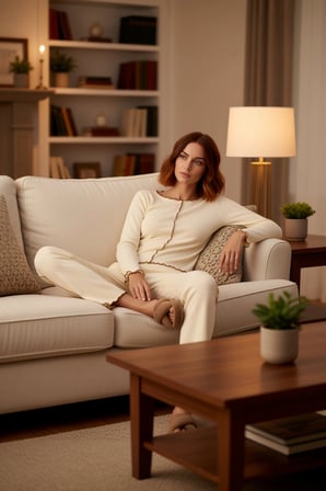 Kadın Açık Kahve Fitilli Örme Pijama Takımı Dikiş Detaylı Fonksiyonel Dayanıklı Kaliteli Şık